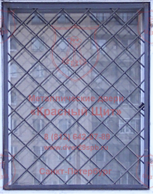 3 Металлические решетки на окна одностворчатые