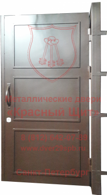 Одностворчатая дверь с металлической филенкой