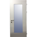 2 Металлическая дверь с зеркалом Рис 001 - Белое Дерево
